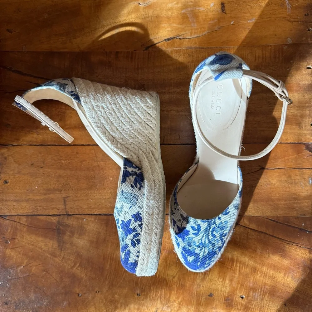 Gucci Cruise 2007 Runway Flora Espadrille Wedges – 7.5 - Picture 5 of 16
